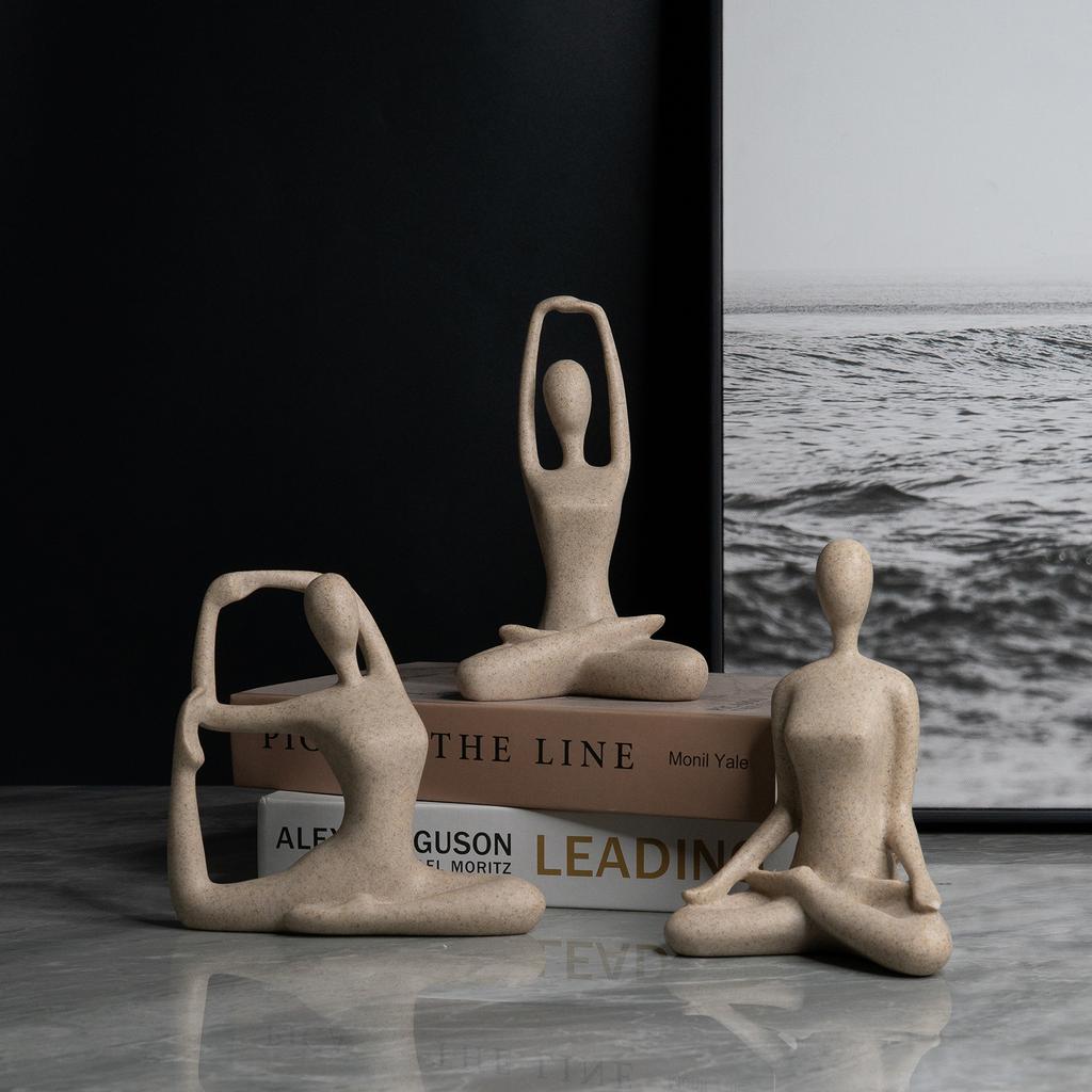 Simple Yoga Ornaments Abstract Resin Crafts Home Living Room Wine Cabinet Yoga Studio Sports Figure Decorations