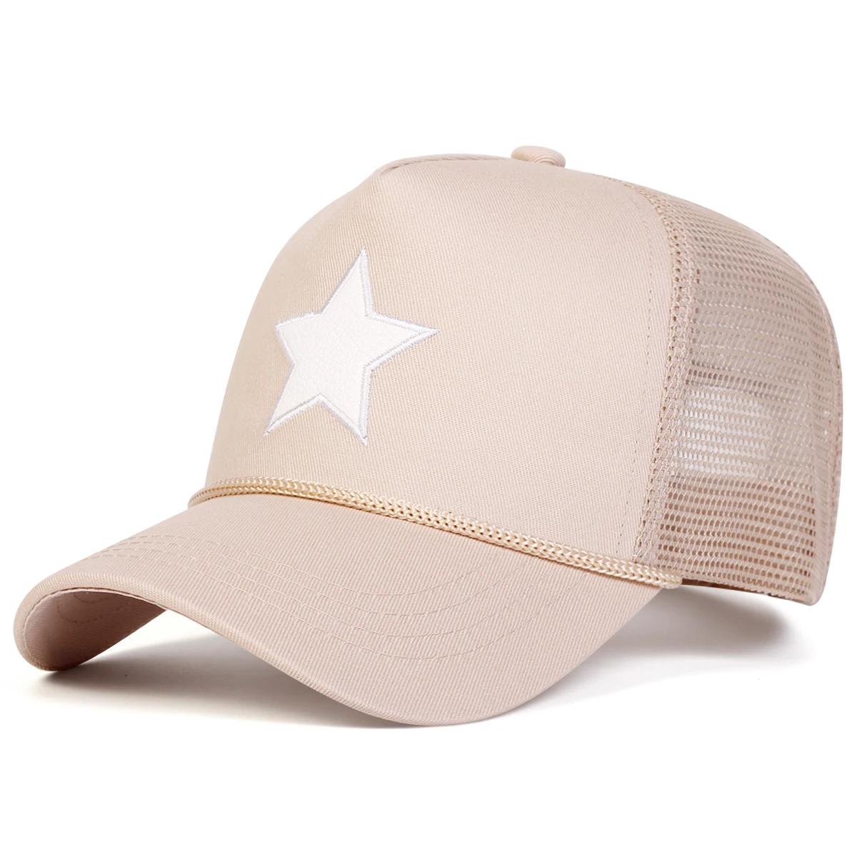 

Women Five-Pointed Star Embroidery Baseball Net Caps Spring Summer Outdoor Use Adjustable Casual Hats Sunscreen Hat Sportss Cap For Men And