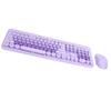 Wireless Cute Keyboard and Mouse 104 Keys Typewriter Style Retro Round Keycaps Keyboard for PC Laptop Desktop