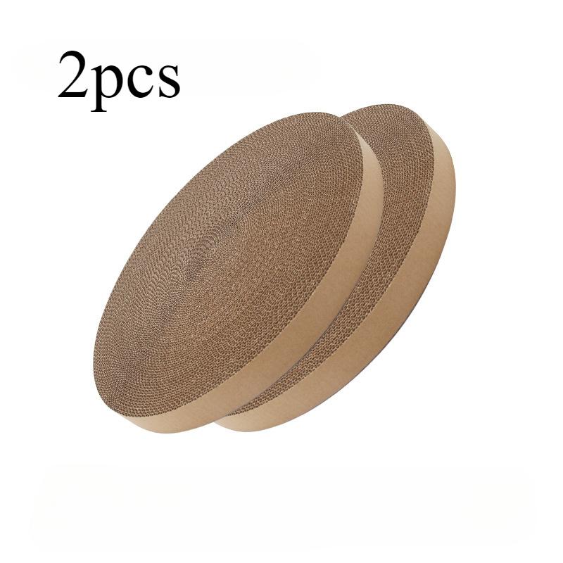 

2 шт. Сменные подушечки-когтеточки Scratch and Spin для кошек, Натуральный переработанный гофрированный картон, Поддерживают активную игру, Поведение питомцев