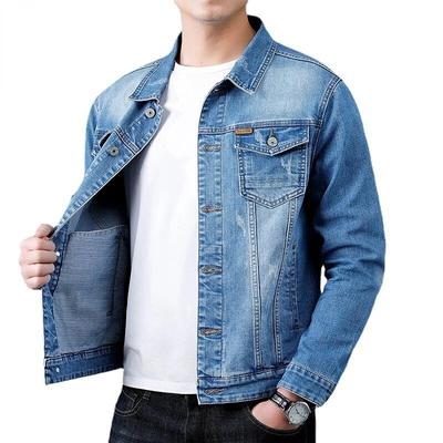 Men's Casual Denim Jacket Slim Retro Classic Blue Jeans Coat Men Clothing