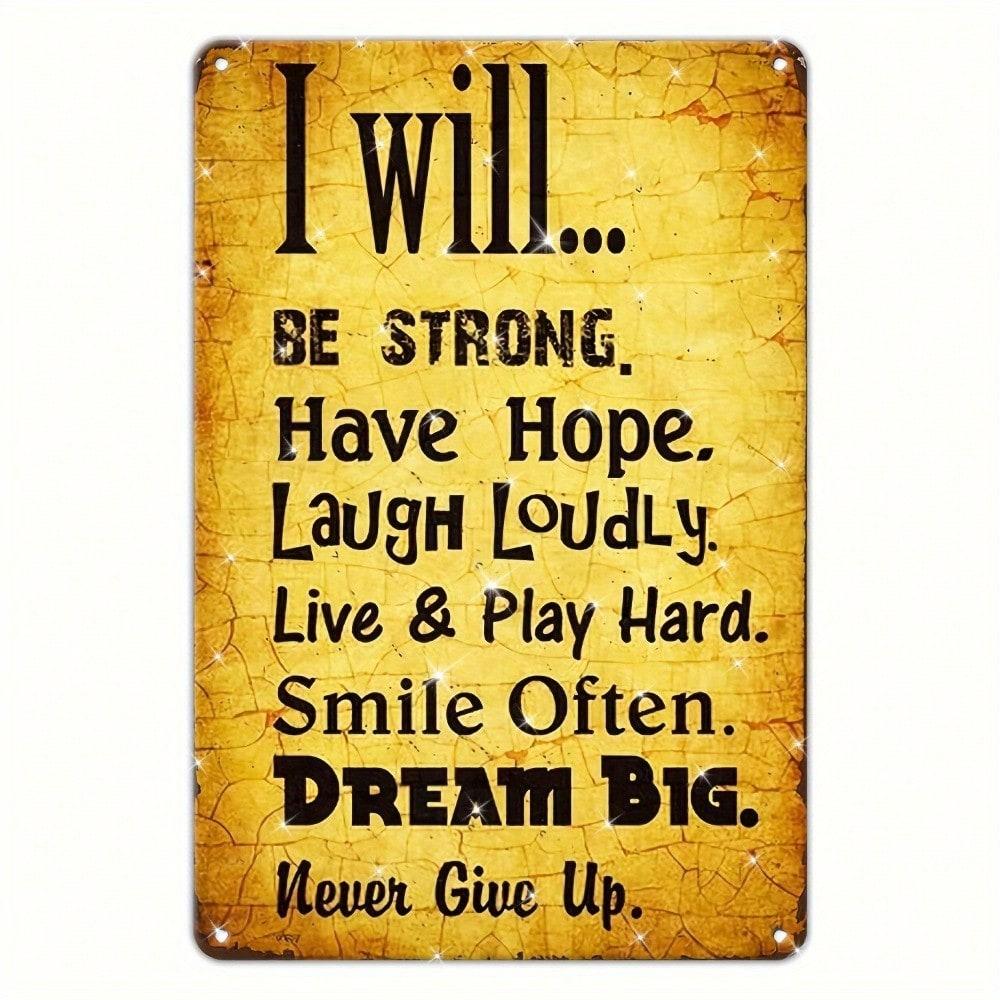 Tin Metal Sign Motivational Wall Art Vintage Retro Garage Decor 8x12 20x30