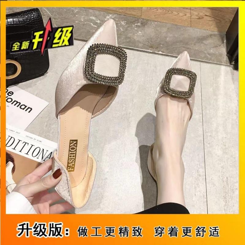 Pointed high heels women's spring and summer new versatile single shoes medium heel shallow mouth thin heel hollow women's shoes