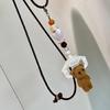 Multipurpose Sturdy Chain Necklace With Adorable Brown Lovely Bear Pendant Designs Fashion Accessory Casual Wear