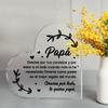 2D Flat Spanish Inscription Heart-Shaped Acrylic Desktop Decorative Plaque, Spanish Dad Gift, Suitable for Wall Decoration, Porch, Room, Villa, Accent