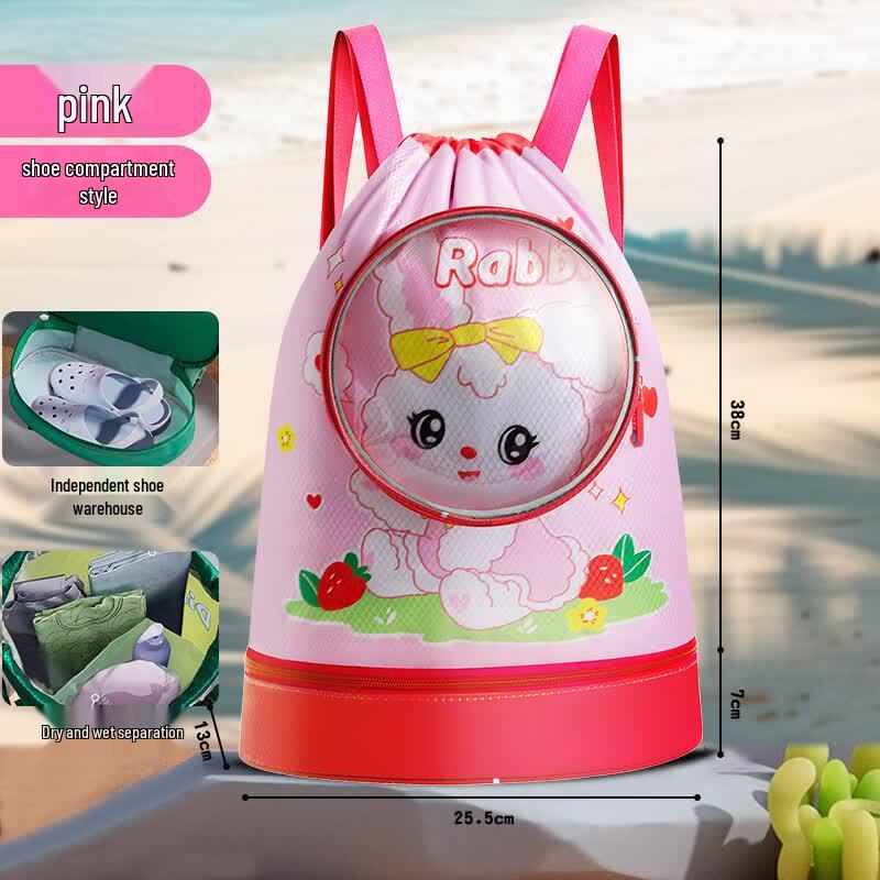 Children s Cute Rabbit Dry Wet Separation Swim Backpack