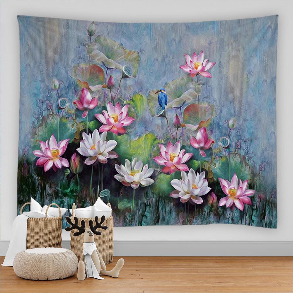 Flower Painting Plant Tapestry Wall Chart Hippie Boho Tapestry Colorful Psychedelic Boho Home Room Decoration