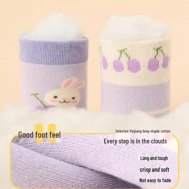Nidoxiong Thickened Fleece-Lined Cotton Mid-Calf Socks for Baby Girls