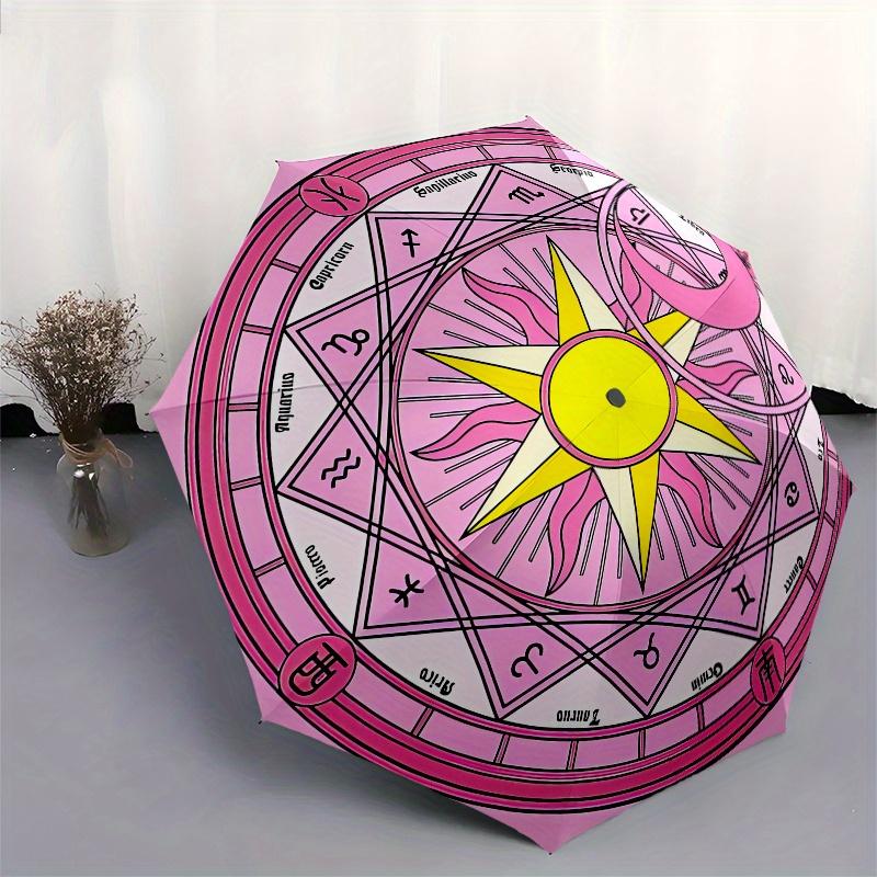 Magical Pink Zodiac Symbol Decal for Cars, Laptops, or Any Smooth SurfaceUmbrella, Portable 3-Fold Umbrella for Men & Women,Christmas Gift ES302