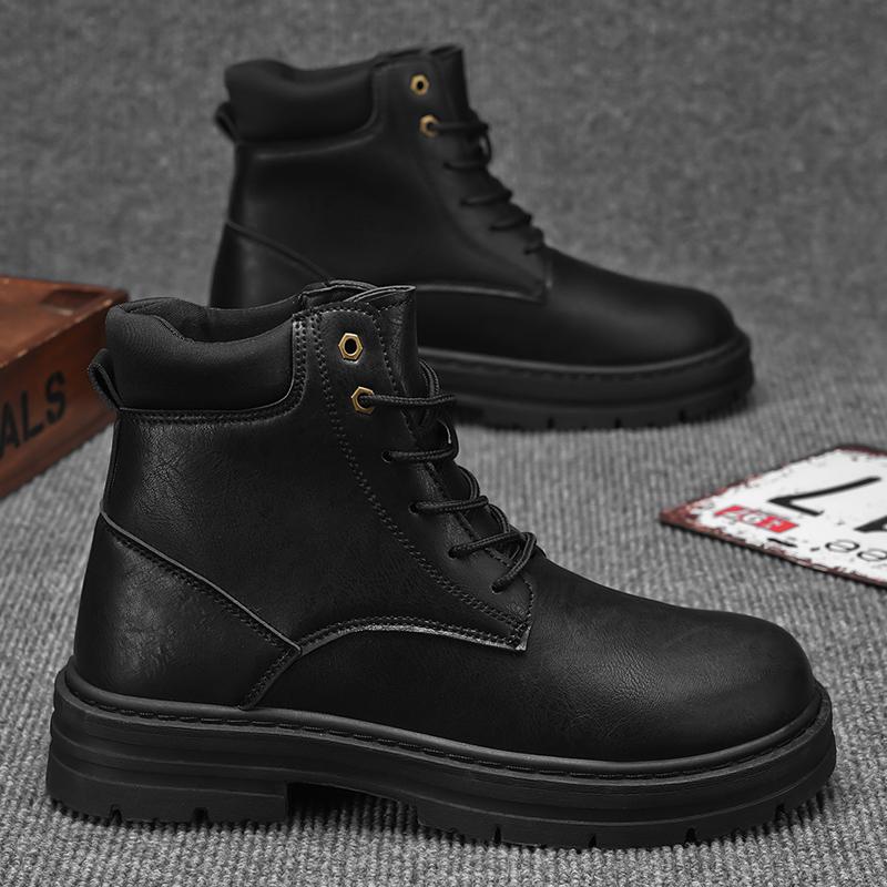 

Модная обувь для мужчин Кроссовки Ботильоны Лоферы Мягкие и удобные Весенние и Осенние Износостойкие Нескользящие Модные Уличные Ботинки 44 чёрный