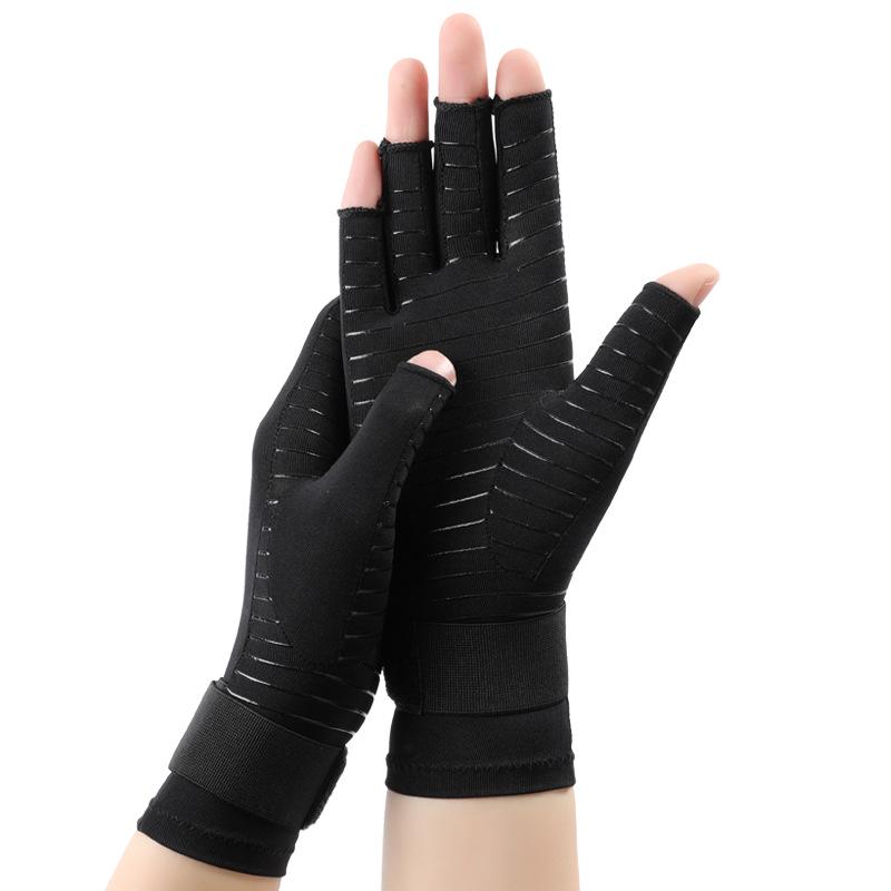 Unisex Half-Finger Compression Gloves: Anti-Slip Dotted Cycling & Rehabilitation