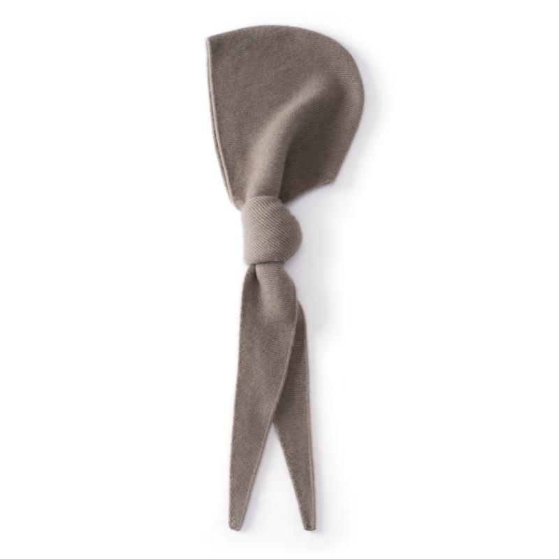 Simple knitted wool hat women's autumn and winter warm face small balaclava hat cold neck scarf