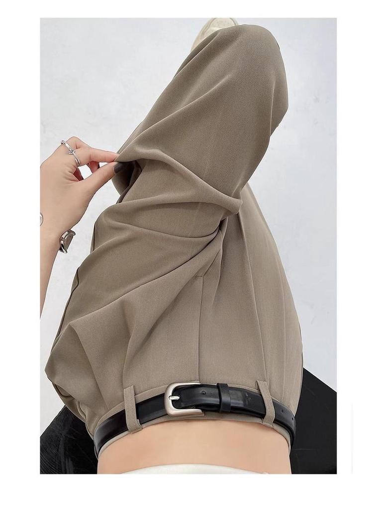 Women's Spring/Summer 2026 High Waist Loose Wide Leg Floor-Length Suit Pants
