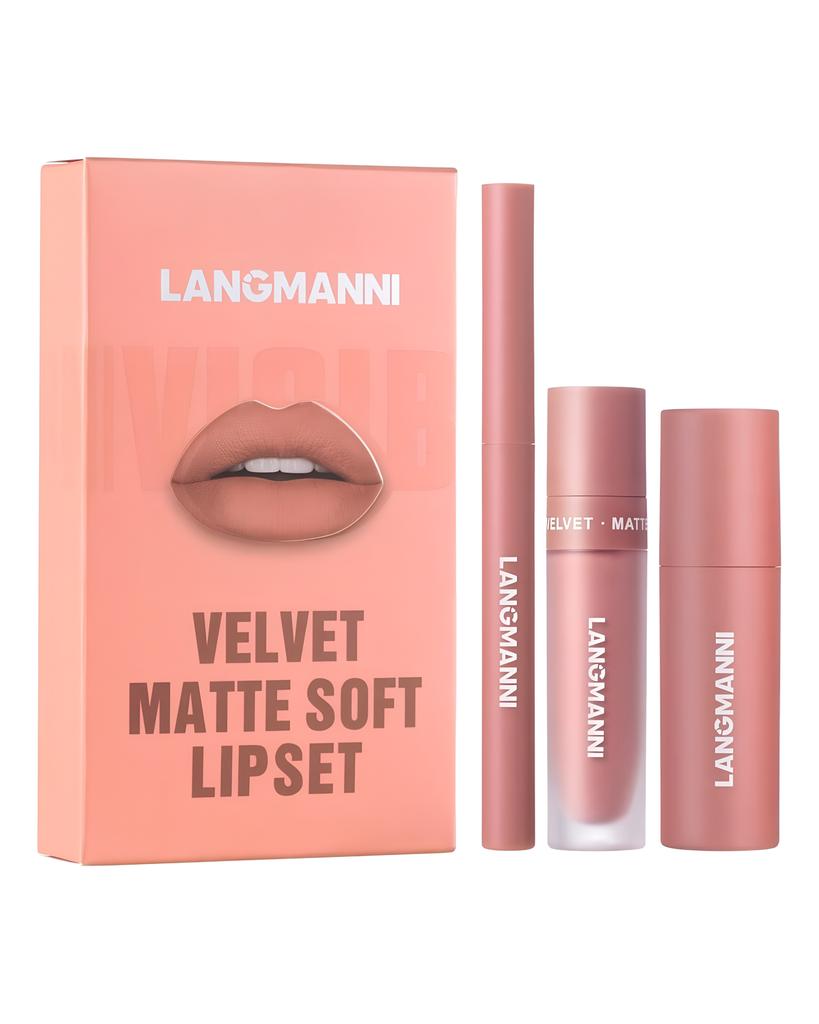 LANGMANNI Six color Lip set Lip Liner Lipstick Liquid lipstick 3 sets