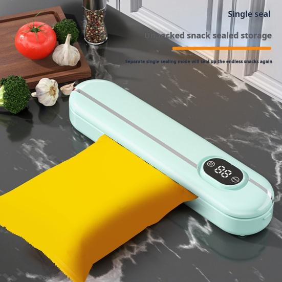 Máquina de sellado al vacío con pantalla digital, función de temporizador, 2 modos de sellado, enchufe europeo, selladora al vacío automática, suministros de cocina