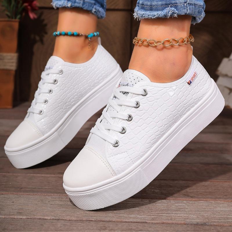 Damen Atmungsaktive Sneaker in weiter Passform, Ausschnittdesign, lässige Ballerinas, Sommer Großhandel Weiße Schuhe für Damen