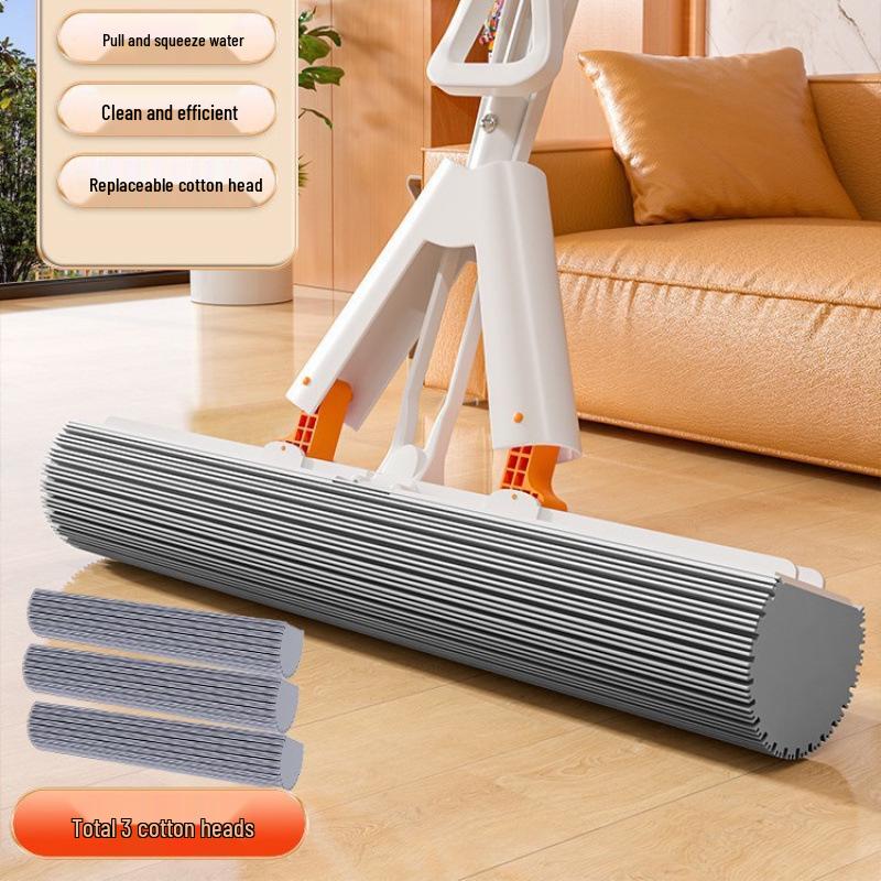 Freihändige Doppelfalt-Schwammwischmopp - Hohe Saugfähigkeit für Badezimmerböden