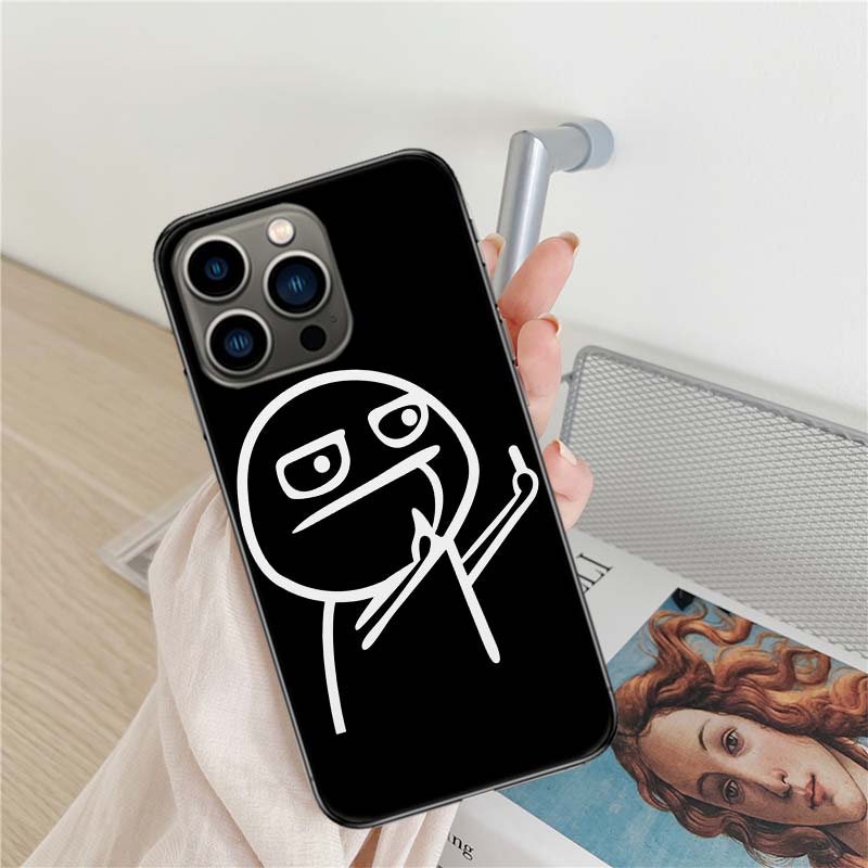Funny Man Middle Finger Phone Case For Apple Iphone 16 15+ 17 Pro Max 14 Plus 16E Air 13 12 Mini Clear Cover Silicone Cute