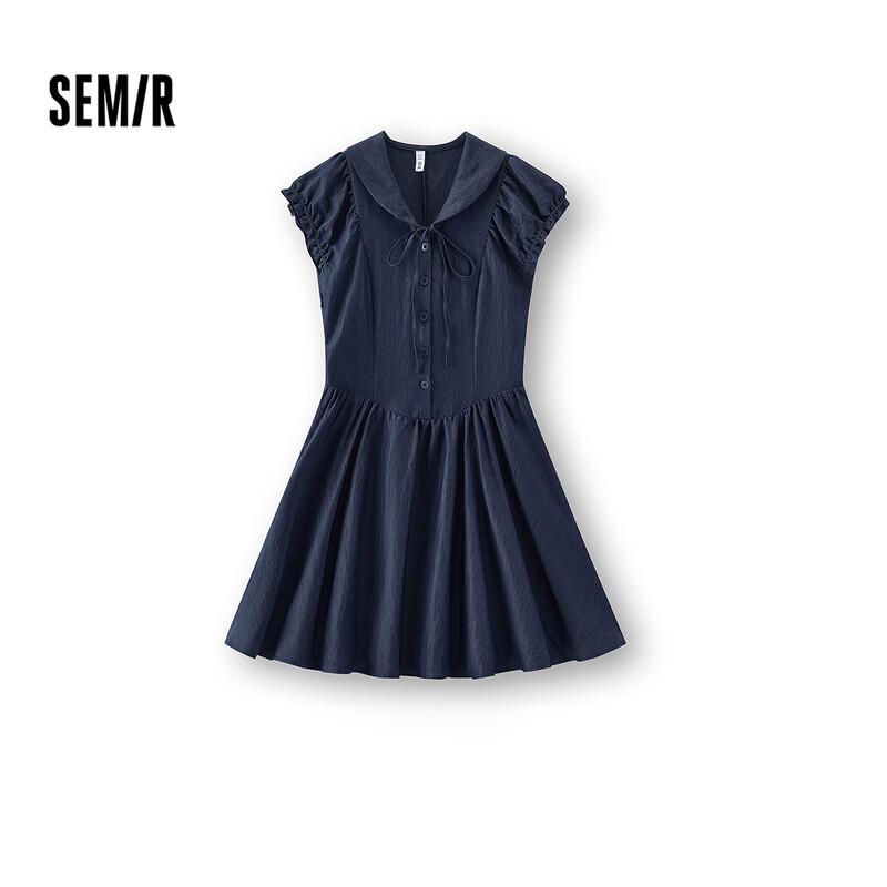 Semir Women s Sailor Collar Bow-knot A-line Dress XS