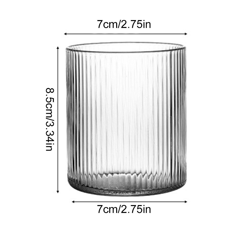 300ML Vertical Stripes Whiskey Cup Coffee Mug Wine Cocktail Glass Water Cup Hot Cold Juice Cup Household Office Drinkware