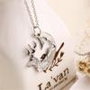 2 pcs/pair romantic fashion black camel Pendants Necklaces with elk deer necklace Exaggeration Lover Necklace Jewelry? (Color: Black)