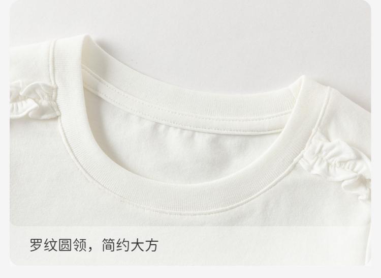 Davidella Girls' Antibacterial T-shirt Summer Dress New Baby Printed Top Children's Stylish Bottom Shirt
