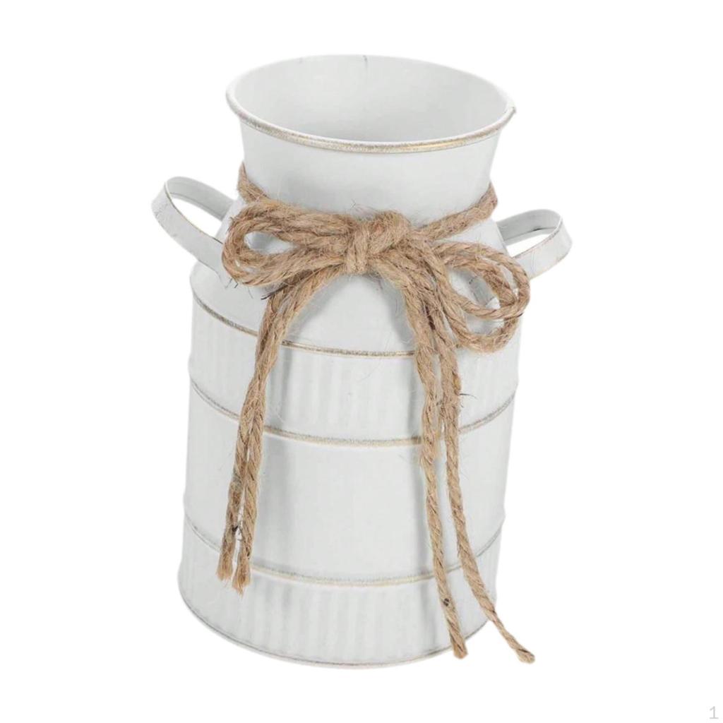 Vase Decorative Vintage Design Antique Flowers Bucket Milk Jug for Bedroom Flower Arrangements