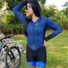 Women's Cycling Clothing Summer Long Sleeve Little Monkey,Female Cyclist Outfit with Gel,Lycra Bike Jumpsuit Jersey P