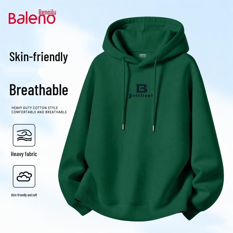 Baleno Men's Heavyweight Cotton Hooded Sweatshirt