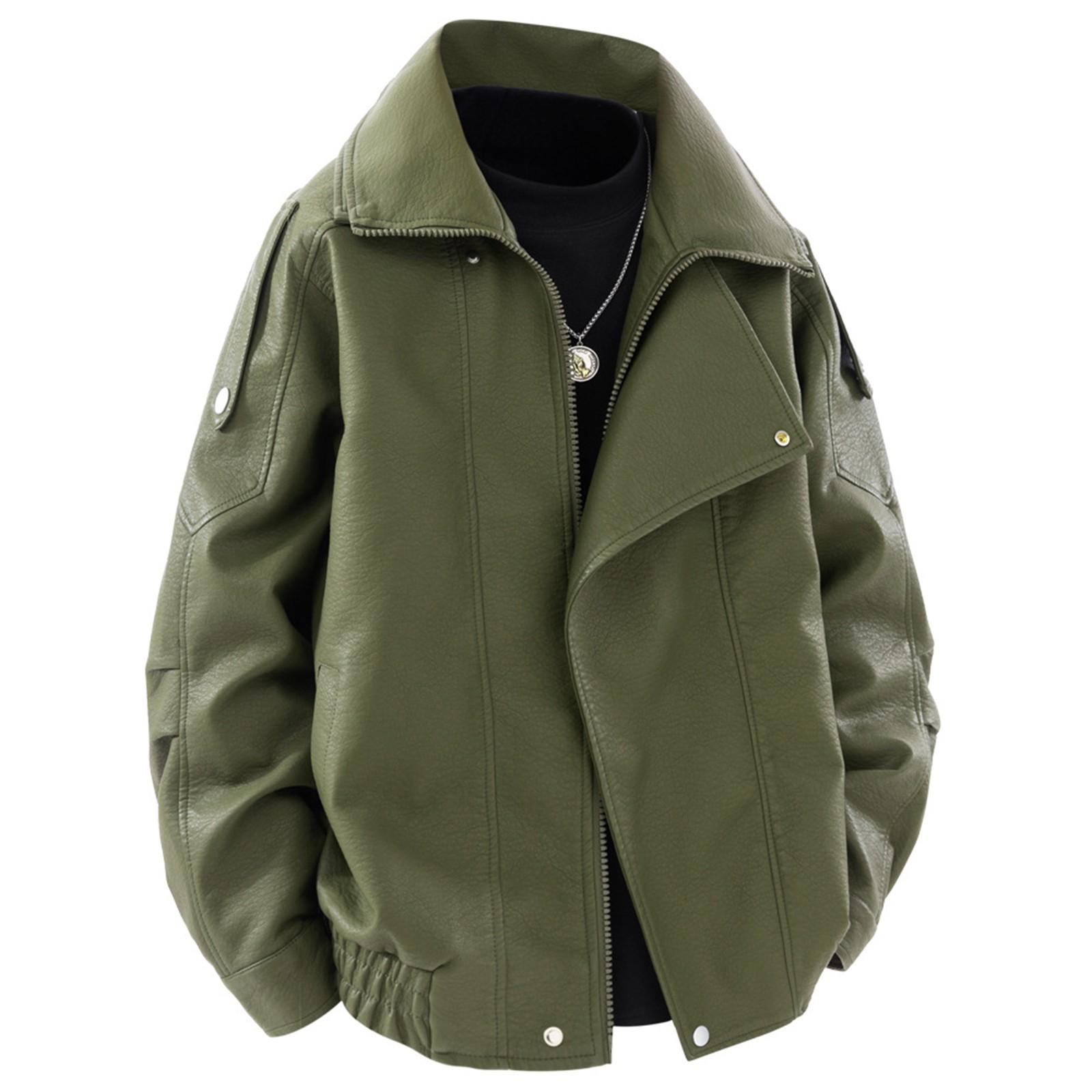 

Мужская куртка-кардиган с воротником-стойкой и длинными рукавами на весну и осень, мужское повседневное модное пальто, топы XL зелёный