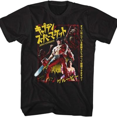 Army of Darkness 90s Movie Japanese Poster Graphic Adult Short Sleeve T-Shirt Tee
