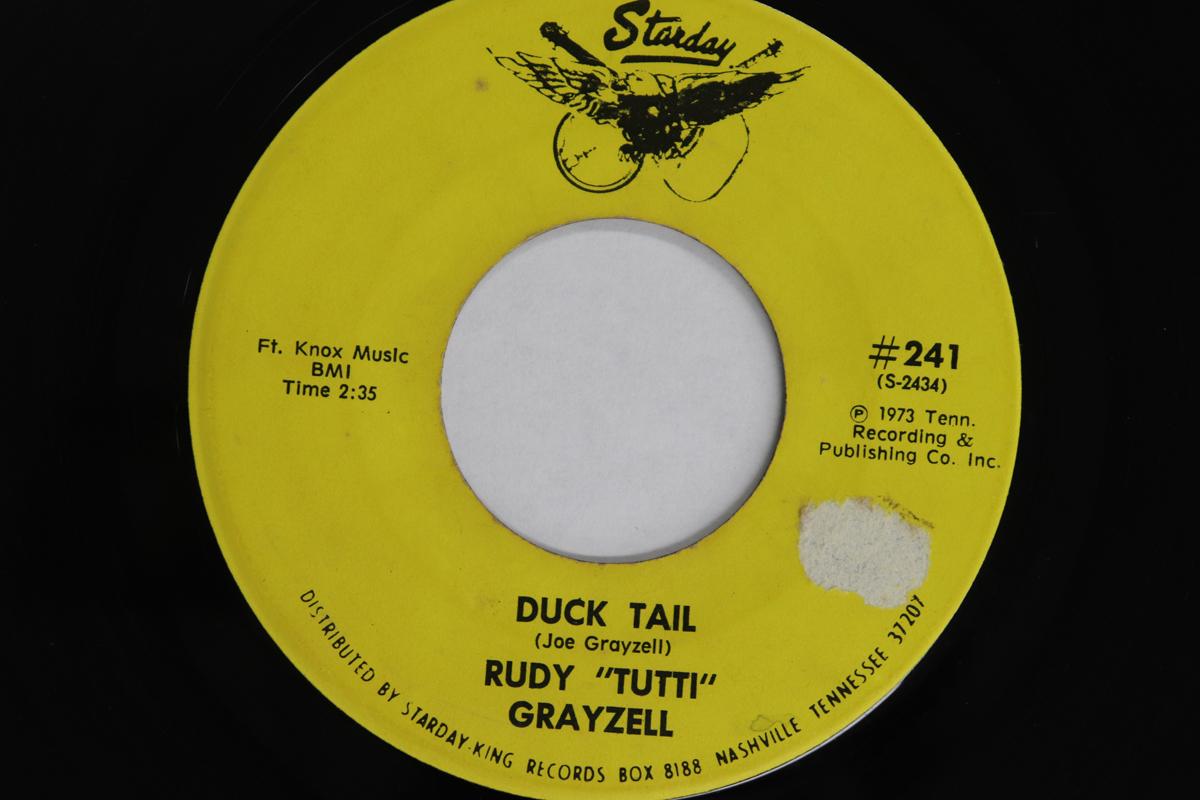 

7-дюймовая пластинка RUDY TUTTI GRAYZELL - Duck Tail / You re Gone 241 STARDAY RECORDS 1973 США Рок Б/У