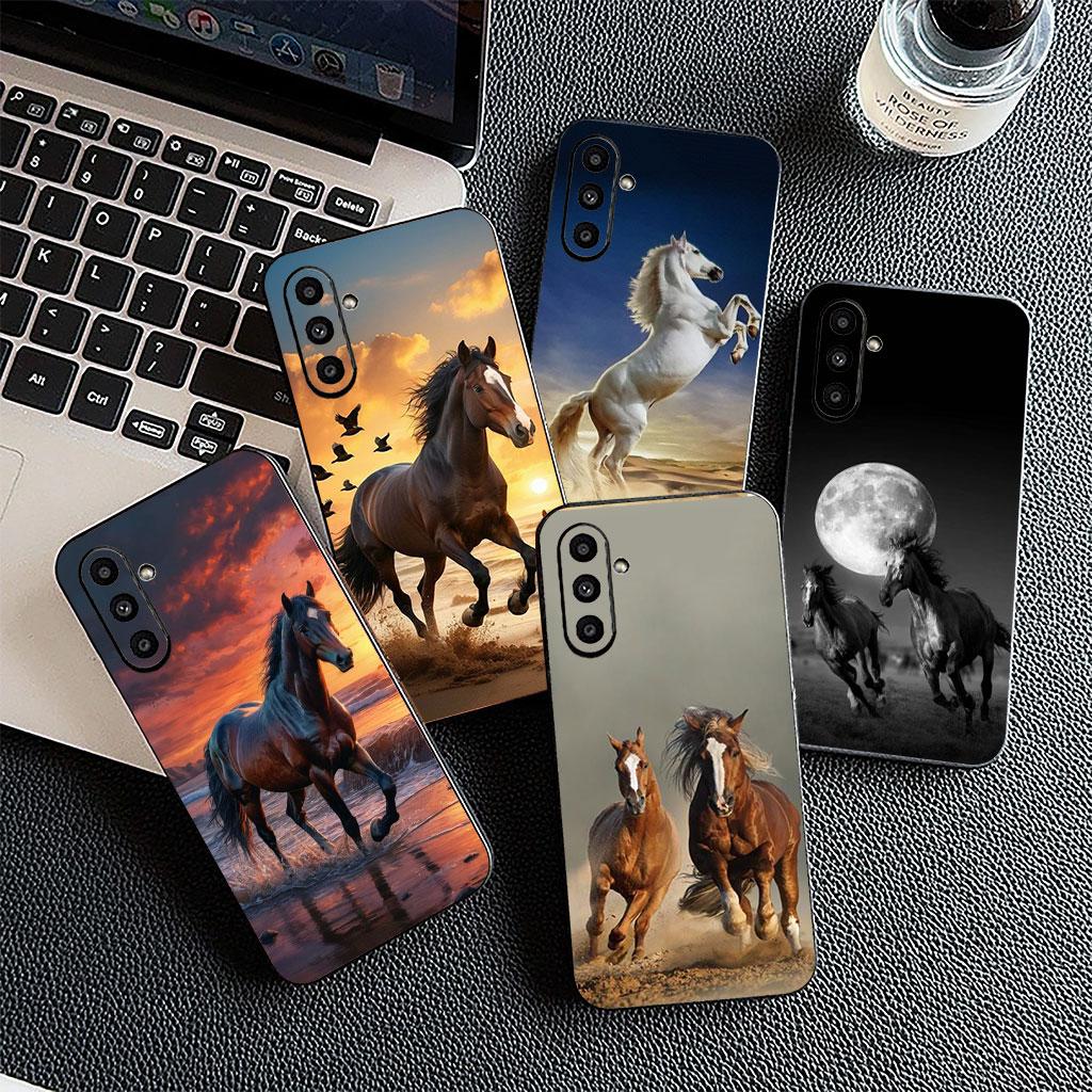 Phone Cover for OPPO A38 A18 A17 A40 A60 A80 A16 A78 A79 A54 A58 A57 4G 5G Casing Flexible Case Running Wild Horse Wallpaper
