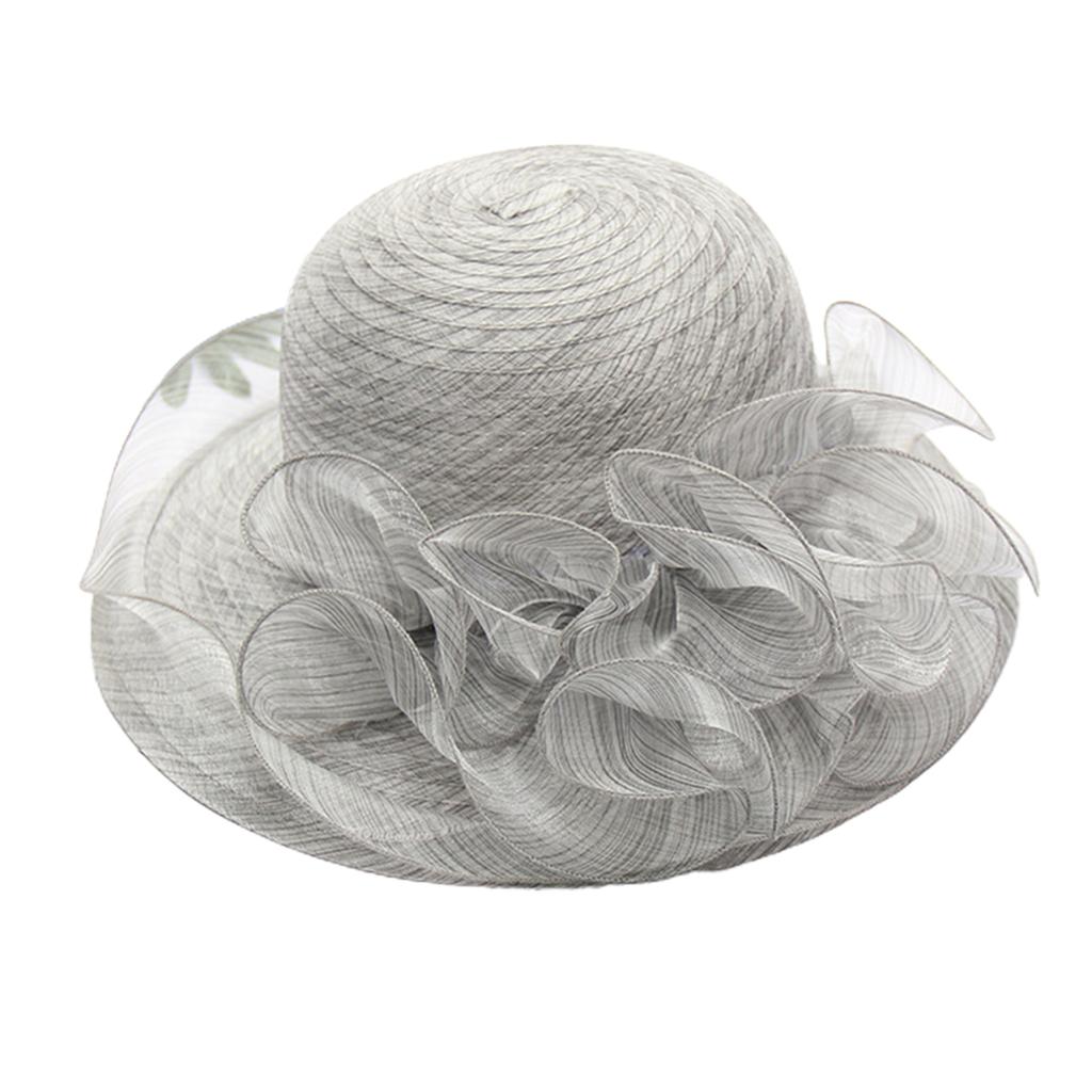 Women Fascinator Hat Church Fascinator Derby Hat for Women Church Hat Organza Tea Party Hat Wedding Bowler Hat Sun Hat