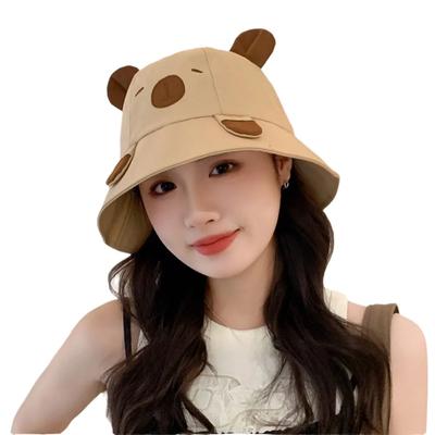 Spring Summer Bucket Hat For Women Men Cute Dog Ear Bear Nose Cartoon Fisherman Hat  Outdoor Sun Hat Mountain Travel  Beach Cap