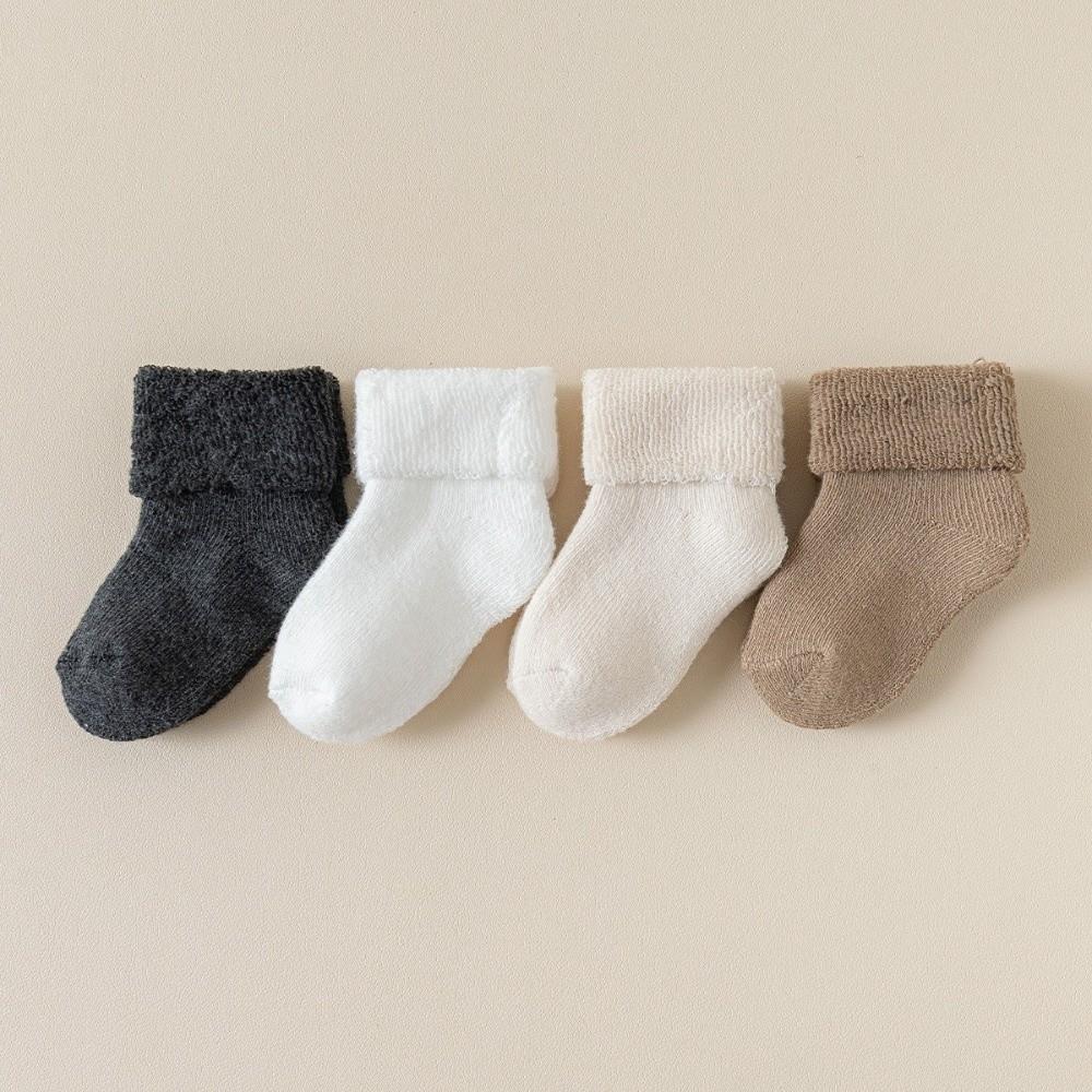 4 Pairs Soft Baby Socks Cotton Toddler Socks Gifts Infant Crew Socks Girls