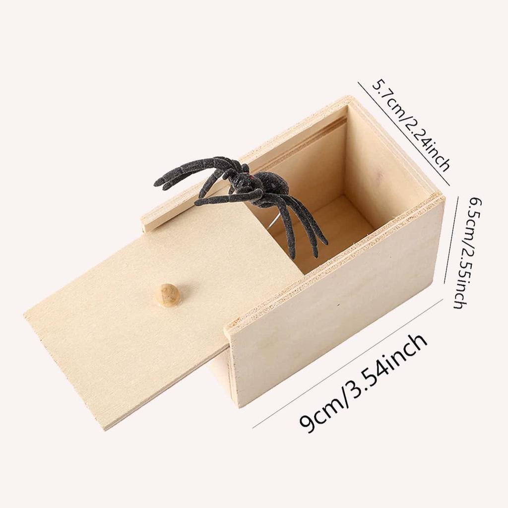 1 Stück - Holz Scherz Trick Praktischer Witz Home Office Grusel Spielzeugkiste Gag Spinne Eltern Freund Lustig Spiel Scherz Geschenk Überraschend Bo