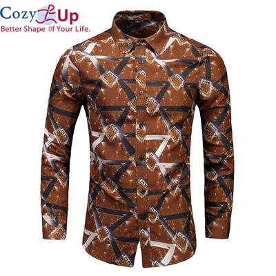 Printed Shirt Men Autumn Shirts Fashion Mens Party Shirts Long Sleeves Shirt Men Daily Coat Chinese Style
