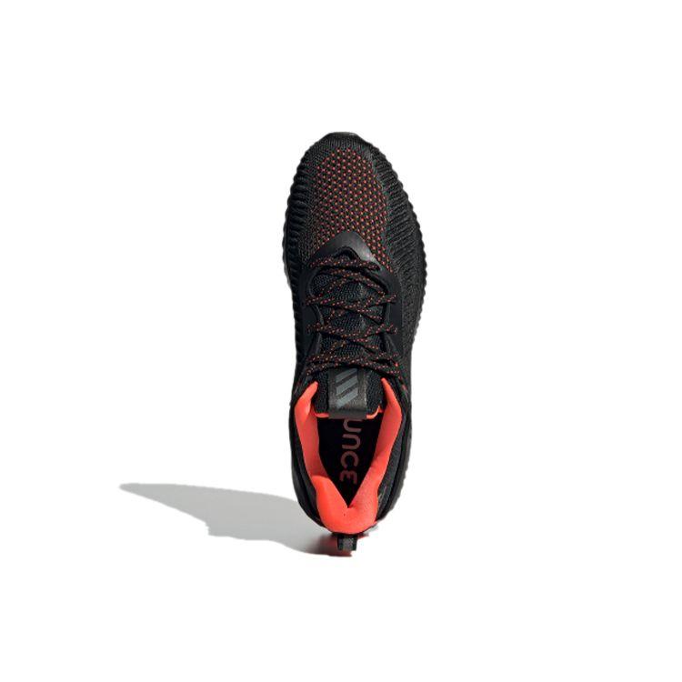 Adidas Alphabounce Ek Comfortable Versatile Mesh Fabric Slip Resistant Durable Low Top Casual Running Shoes Men Sneakers Black Orange GW2267