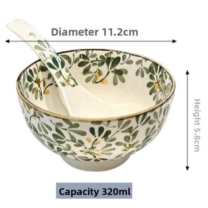 Ceramiczna Miska w Stylu Boho Kreatywna Retro Ręcznie Malowana Ceramiczna Miska do Zupy Anti-scald Domowa Kuchnia Noodle Ramen Naczynie Stołowe Miska