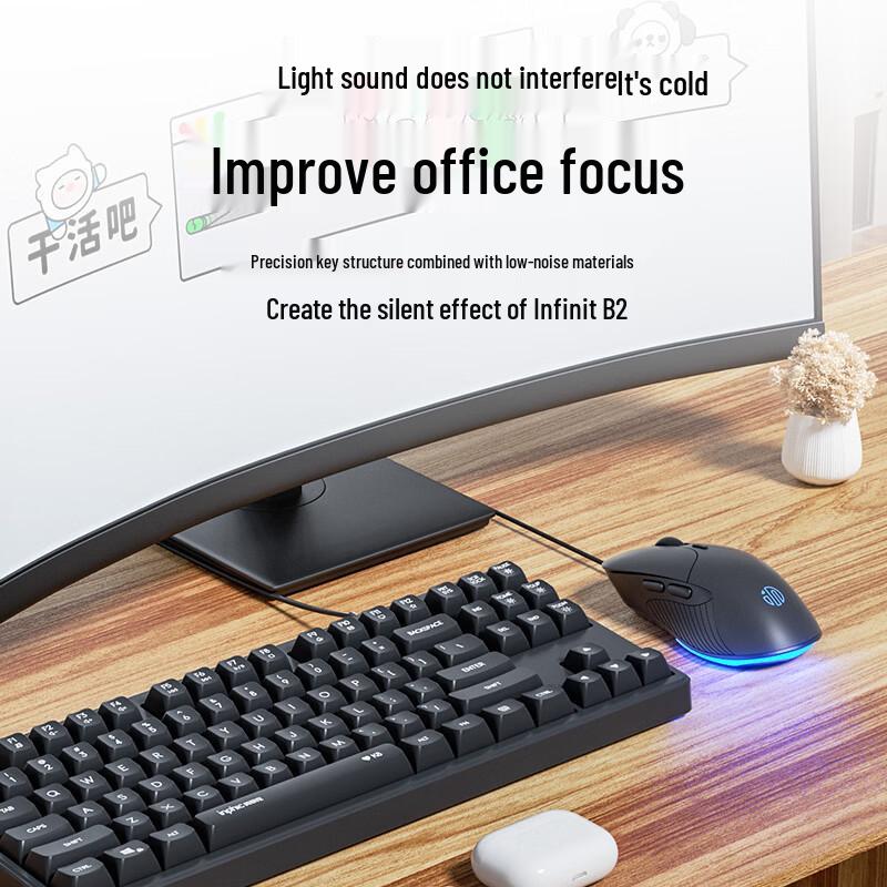 INPHIC B2 Wired Ergonomic Silent Mouse