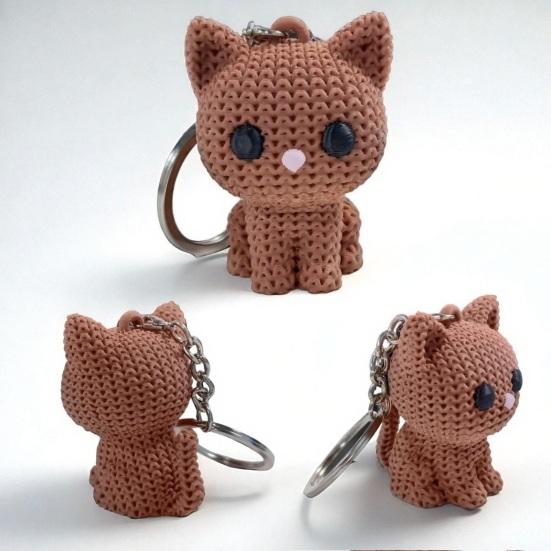 Keychain Pendant 3D Crochet Key Chain Cat Charm Mini