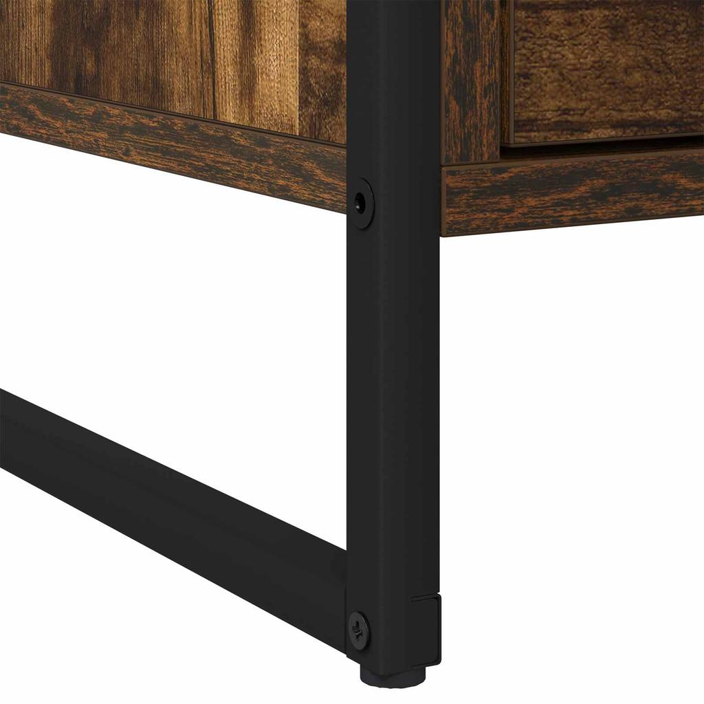 Nightstand Smoked Oak 50 x 39.5 x 50 cm Particleboard