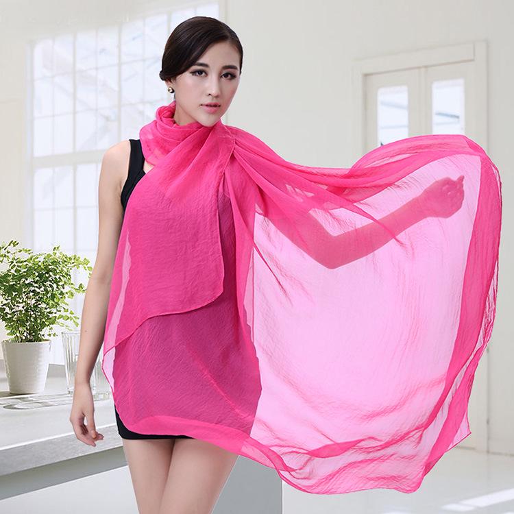 Women's Summer Sand Towel Shawl: Long Mesh Korean Style Sun Protection Scarf