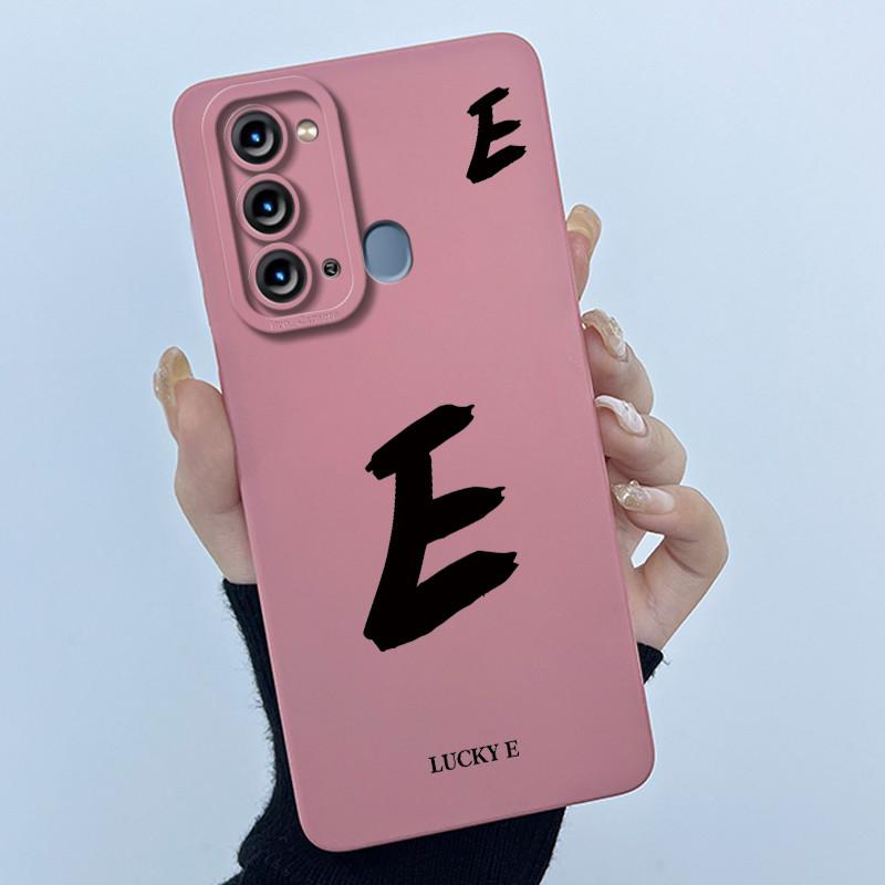 For Itel Vision 3 / Itel S17 / Itel P38 S661L S661W Case Lucky Initial Letter Liquid Silicone Protective Back Cover Phone Case