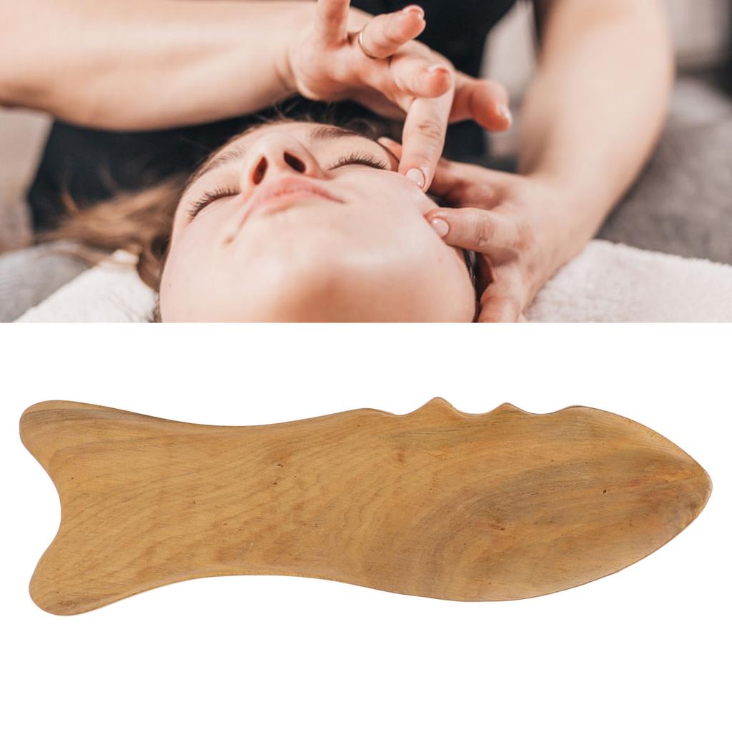 Wooden Gua Sha Board Fish Shape Wooden Massager Universal Relaxing Muscle Gua Sha Board for Face Full Body