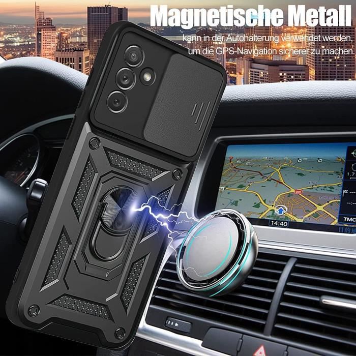 Case - BOOLING - for Samsung Galaxy A14 4G-5G - Shockproof - Back Stand - Camera Protection - Black