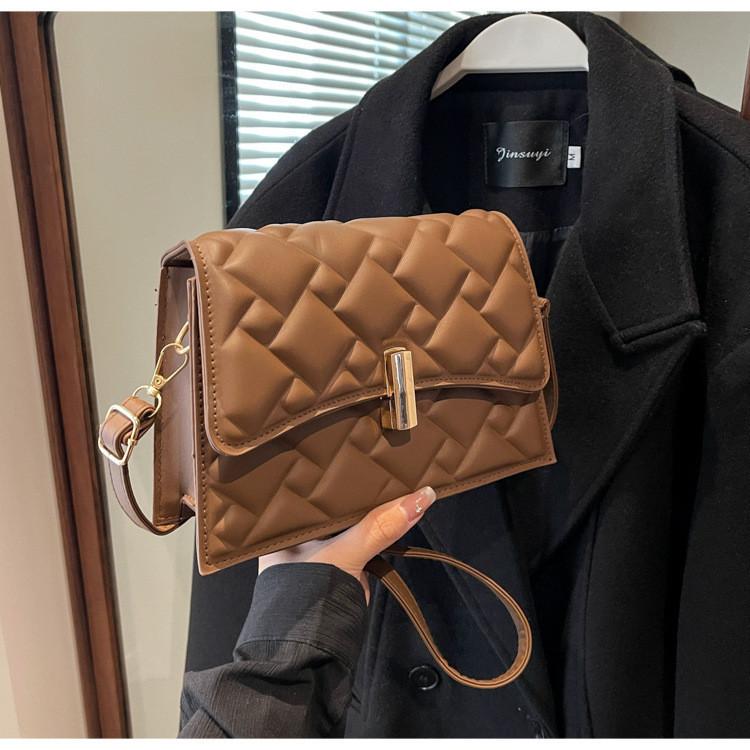 

Chic Trendy Minimalist Small Square Bag In Classic Black White And Brown For Women кавовий