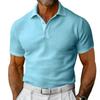Amazon Men's Polo Shirt Short Sleeve T-Shirt Summer Europe and America Large Size Lapel Button Slim Fit Waffle Men's T-Shirt
