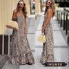 Dámské Módní Letní Jarní Bez Rukávů Výstřih do V Ležérní Šaty Elegantní